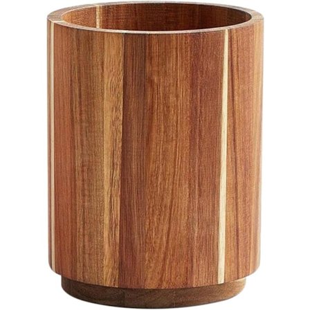 Köksredskapsställ i trä – för köksredskap, stora gafflar och bestick, roterande förvaring, matbord, vardagsbruk