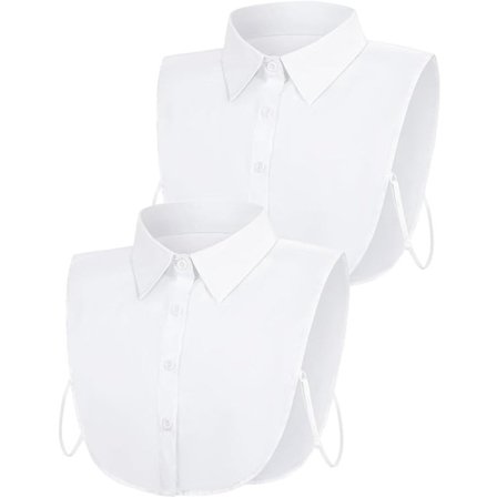 Sæt med 2 blusekraver til kvinder - Aftagelig spids krave Basic - Kraver til kvinder