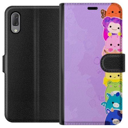 Kompatibelt Lommeboketui til Sony Xperia L3 Mørk silhuett av Jesus med tornekroner mot svart bakgrunn med sterk kontrast og hvit typografi