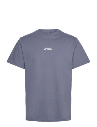 Cohen Brushed Tee Ss Blue Clean Cut Copenhagen