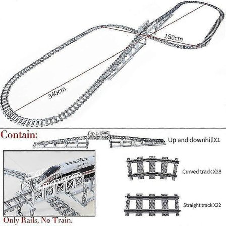 City Tog Fleksible Skinner Gaffelformede Lige Buede Skinner Skift Byggeklodser Højteknologiske Kreative legetøj til Børn-WELLNGS