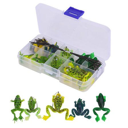 10 stk. Fiskekroge Frø Lokkemad Anti-bid Wire Konnektorer Fiskegrej Tilbehørssæt