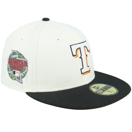 New Era - MLB Branco fitted Boné - Texas Rangers Midnight Hustle 59FIFTY All Star Game 24 Chrome/Black Fitted @ Hatstore