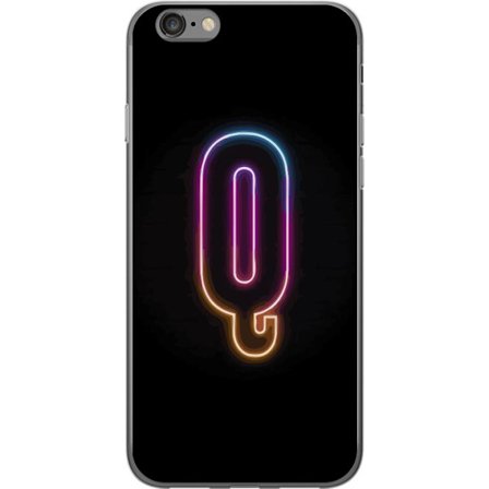 Yhteensopiva Puhelinkuori Apple Apple iPhone 6 Minimalistinen neonkirjain Q kirkkaissa väreissä tummaa taustaa vasten
