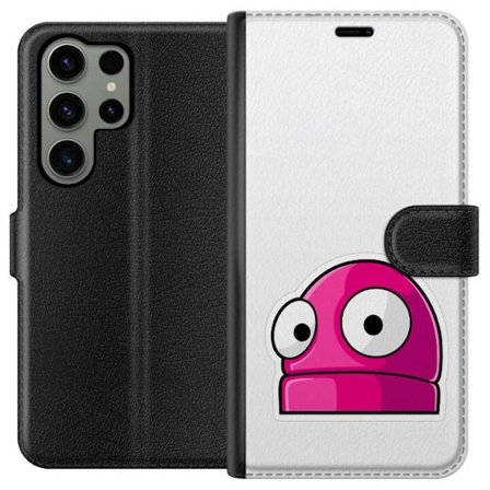 Kompatibel Tegnebogsetui til Samsung Samsung Galaxy S23 Ultra Rosa tegneseriefigur med store øjne i legende og humoristisk stil