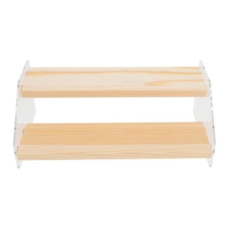 Dekorationsställ Skedformad Hyllvisning Trädisplayhöjare Bordspresentation Stånd Säljare Trähyllor Trä Smyckesställ Trä Färg 20X10X7.5CM Wood Color 
