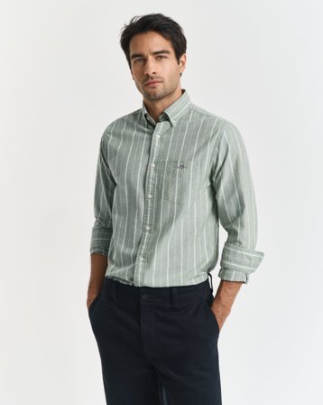 GANT Herren Regular Fit Classic Oxford-Hemd mit Streifen (XXXL) Grün