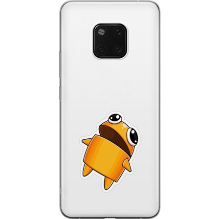 Kompatibelt Mobildeksel til Huawei Huawei Mate 20 Pro Orange tegnet figur med store øyne og dynamisk posisjon i leken stil