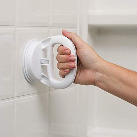 Greb med sugekop til badekar til seniorer, badekarsgreb, vægmonteret greb til badeværelse, badekar, toilet, brusebad