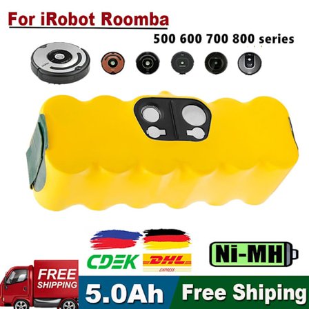 14,4V batteri til iRobot Roomba 5000mAh Batteri til iRobot Roomba 500 600 700 800 900 serien 14,4 V 620 650 770 780 580 Batteri