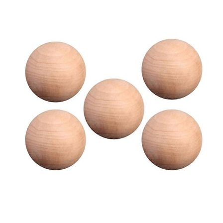5 stk. 4 cm Diameter Trækugler DIY Runde Kugler Umalede Kugler Håndværksartikler