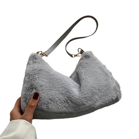 Flickväskans Slungväska Plysch Cross Body Väska Med Läderrem För Dagryggsäck Vandring Resor