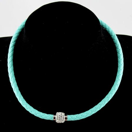 Läderarmband Magnet strass spänne armband