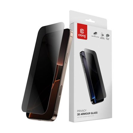 Tåligt sekretessglas för iPhone 16 Pro Max Crong Privacy 3D Armor Glass