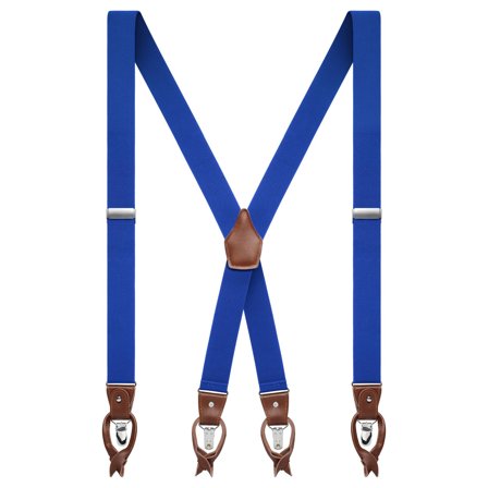 Vexel | Bretele late albastre convertibile, încrucișate la spate pentru bărbați - Bretele cu clips