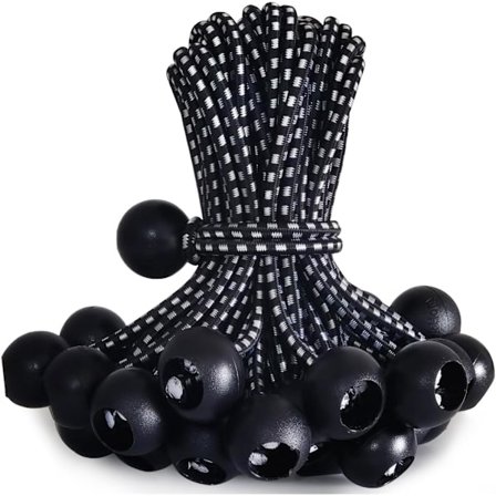 30-pak Gummistropper 210 mm Kraftige Elastiske Snore til Teltdugsfastgørelse Markise Campingtelt Lastsikring Slange Terrasse Parasol Markise-FS-