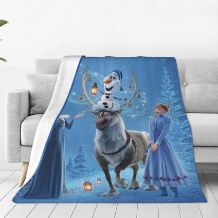 Frossen teppe for menn og kvinner, supermyk og fluffy fleece, koselig og varmt reise-teppe for sofa, seng, gave til alle årstider [HK]