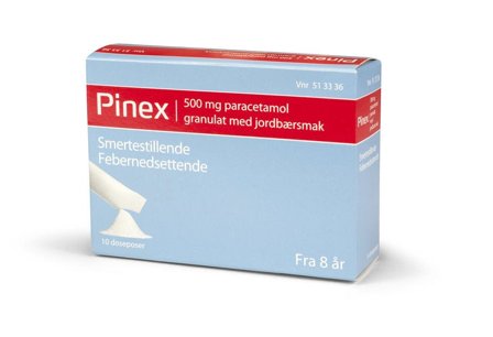 Pinex 500 mg granulat doseposer fra 8 år, 10 stk