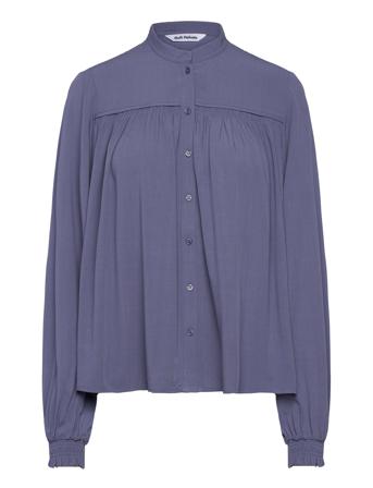 Sralori Shirt Tops Blouses Long-sleeved Blue Soft Rebels