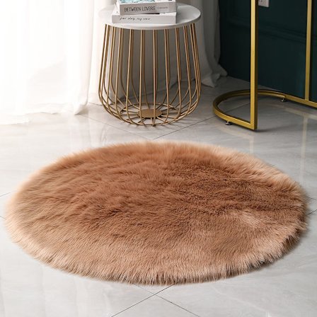 Rundt teppe (kaffe, 80 cm)