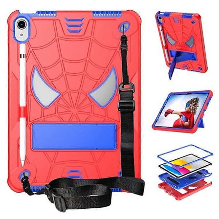 Kompatibel med SKALO Kompatibel med iPad 11 " (2025) Edderkoppnett Deksel for Barn - Rød