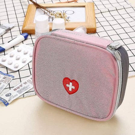 Mini Bärbar Första Hjälpen-Set Rosa