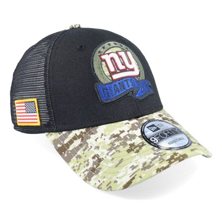 New Era - NFL Black trucker Czapka Z Daszkiem - New York Giants M 9FORTY NFL Salute To Service 22 Black/Camo Trucker @ Hatstore