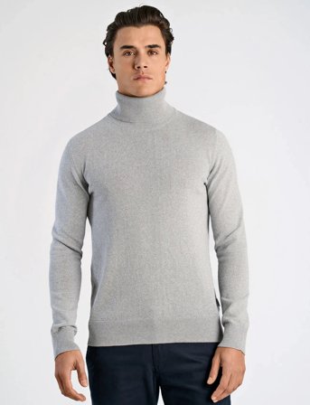 Lindbergh 100% Recycle Knit Round Neck - Grey - XXL