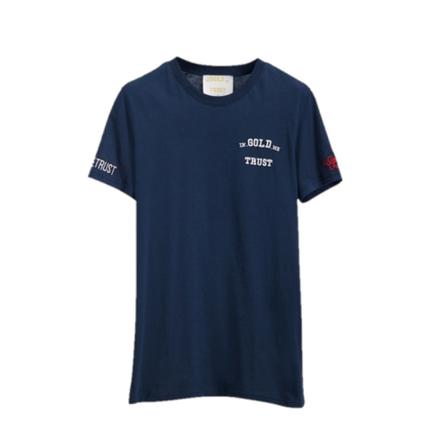 In Gold We Trust T-shirt , Blauw , Heren , Maat: XL