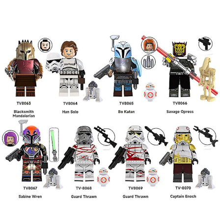 8 st Star Wars Minifigurer Actionfigurer Byggklossar Barnleksaker TV6109 [kk]