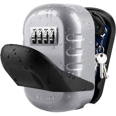 Nøgleboks, stor vægmonteret nøgleboks til indendørs og udendørs brug, nøgle