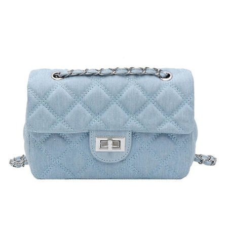 Fash Kjede Skulderveske Dame Denim Vattert Veske Fe Håndvesker Dame Vesker