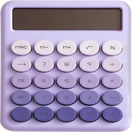 Mekanisk kalkulator, 12-sifret stor LCD-skjerm og store runde knapper Gradientfarge skrivebordskalkulator, 15Tilt-skjerm elektronisk kalkulator -Yx