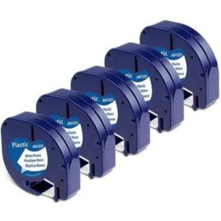 Valkoinen muoviteippi merkintäjärjestelmiin, itseliimautuva tarratulostinteippi yhteensopiva Dymo Letratag -täyttöjen 91331 12mm x 4m kanssa, jaettu 