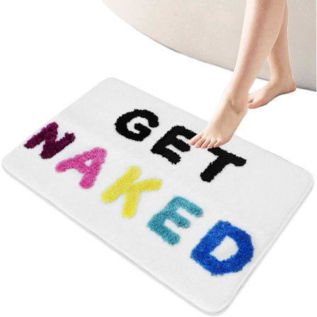 (Fargerik, 40x60cm)Get Naked Sklisikker Badematte Mikrofiber Absorberende