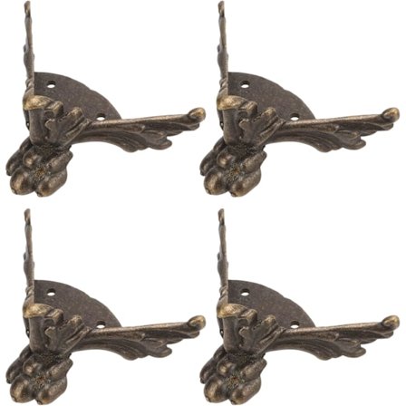 Antik smyckeskrin ben 4 stycken, snygga dekorativa ben i legering för trälåda smyckeskrin förvaringslåda skydd