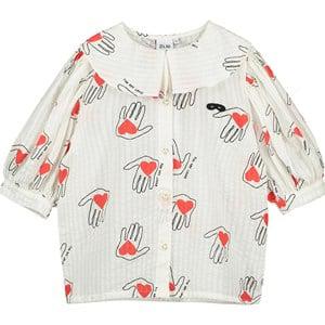 Beau Loves White Hold My Heart Print Blouse 10-11 Years - Tops - 10-11 years - Beige