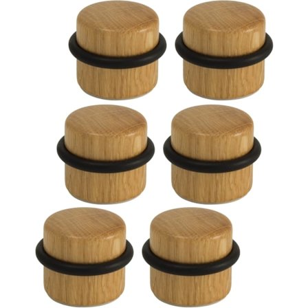 Oven pysäyttimet - Puinen liimattava oven pysäytin lattialle - Oven pysäyttimet oville ja seinille - 6 kpl pakkaus