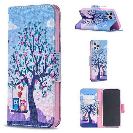 Lompakkokotelo iPhone 12 Pro Max - Pöllöt Keinussa