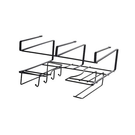 1 stk. Oppbevaringsstativ for dør bak i jern, spikerfri skapdørhenger, svart