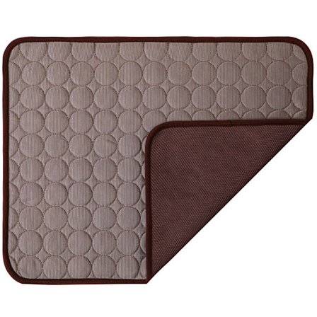 Summer Pet Ice Mat Kennel Ice Silk Mat Brun