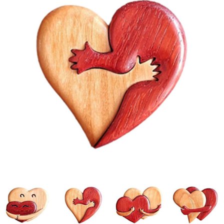 En klem fra mitt hjerte til deg Håndlagde treskjæringer, En klem fra mitt hjerte til ditt, Kreativt treanheng for ham og henne