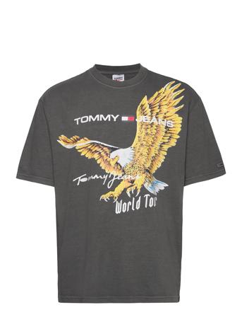 Tjm Skt Vintage Eagle Tee T-shirts Short-sleeved Svart Tommy Jeans*Betinget Tilbud