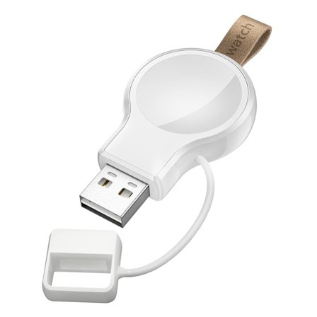 Trådlös laddare för Apple Watch, bärbar USB-laddare med lätt magnetisk snabbladdning för Apple Watch Series 1-6 (vit)