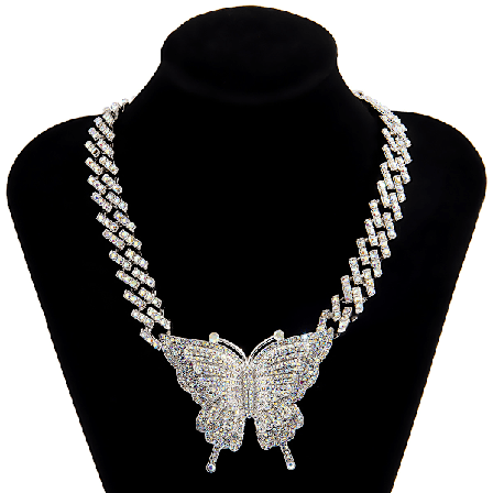 Crystal Butterfly Halsband Butterfly Rhinestone Halsband