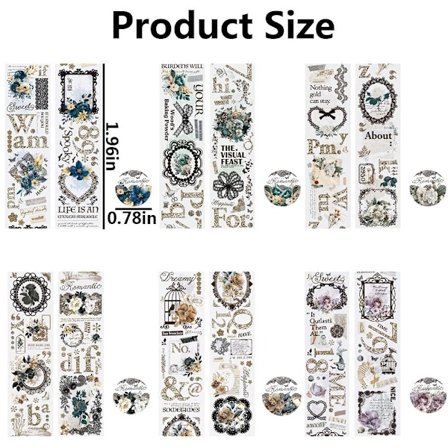 Flower Washi Tape Stickers Blommig Vintage Washi Tapes PET Tape