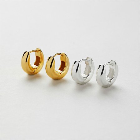 Chubby Hoops - Örhängen Multipack - 24K Guldpläterat Sterling Silver - Safira