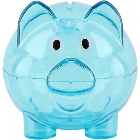 Søt sparebøsse, kreativ farge sparegris barnebank, nydelig tegneserie grisformet pengeboks hjemmedekorasjon, (blå)