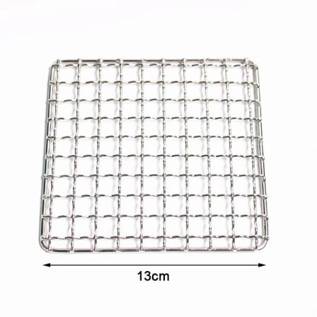 [CA] BBQ Grillnett Rustfritt Stål Nett Rack Grill Vandring Hei Sølv Firkant