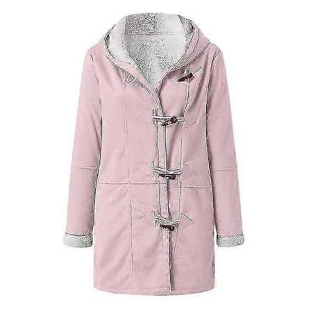 Vinterfrakker til kvinder Fleeceforede jakker Varme knaplukninger Sherpa uld hætte g20241951448